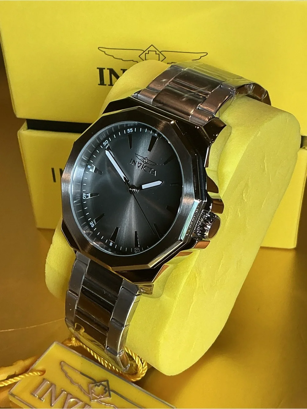 Invicta Men's Silver-Tone Octagonal Dial Bracelet Watch 50985